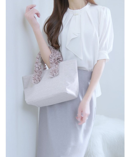 fifth（フィフス）の「【MARIAセレクト】 衿元パール付きボウタイブラウス（シャツ/ブラウス・レディース・ホワイト/パープル・M）」の3枚目の写真