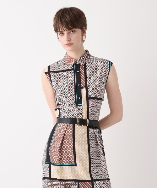 allureville(アルアバイル)の「ジオメトリックプリントシャツワンピース(ワンピース・レディース・ブラウン系その他2・1/2)」の1枚目の写真