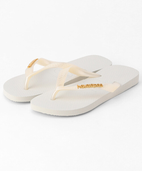 havaianas(ハワイアナス)の「Havaianas/ハワイアナス TOP LOGO METALLIC(サンダル・レディース・ブラック/ホワイト・26.0cm/22cm/23.0cm/27.0cm/24.0cm)」の1枚目の写真