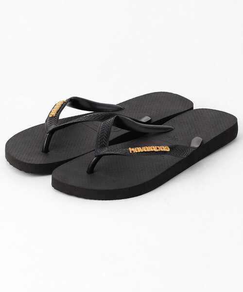 havaianas(ハワイアナス)の「Havaianas/ハワイアナス TOP LOGO METALLIC(サンダル・レディース・ブラック/ホワイト・26.0cm/22cm/23.0cm/27.0cm/24.0cm)」の2枚目の写真
