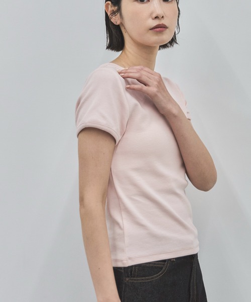 feepur(フェピュール)の「ソフトタッチコンパクトTee(Tシャツ/カットソー・レディース・ブラック/オフホワイト/ピンク/オートミール/イエロー・MEDIUM)」の5枚目の写真