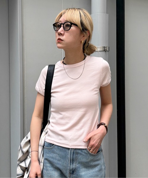 feepur(フェピュール)の「ソフトタッチコンパクトTee(Tシャツ/カットソー・レディース・ブラック/オフホワイト/ピンク/オートミール/イエロー・MEDIUM)」の17枚目の写真