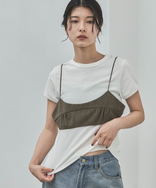 feepur(フェピュール)の「ソフトタッチコンパクトTee(Tシャツ/カットソー・レディース・ブラック/オフホワイト/ピンク/オートミール/イエロー・MEDIUM)」の9枚目の写真