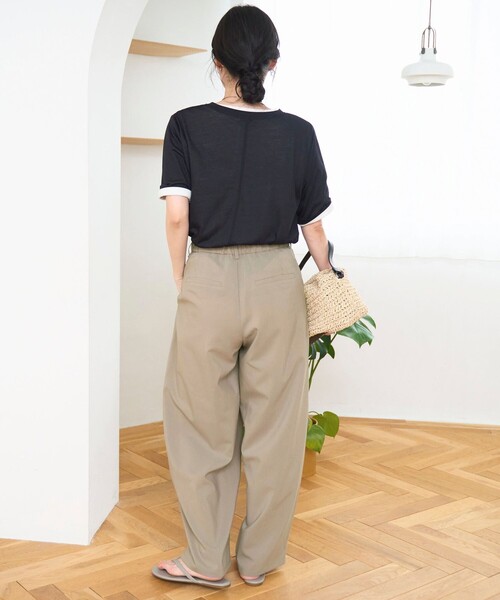 coen(コーエン)の「【UVカット】リネンライク シアータック ワイドスラックス(インフルエンサー紹介アイテム)(スラックス・レディース・ベージュ/グレー/ブラック・M/L)」の15枚目の写真