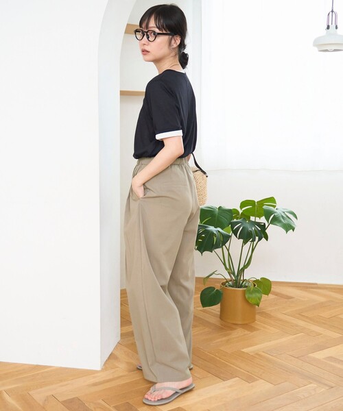 coen(コーエン)の「【UVカット】リネンライク シアータック ワイドスラックス(インフルエンサー紹介アイテム)(スラックス・レディース・ベージュ/グレー/ブラック・M/L)」の16枚目の写真