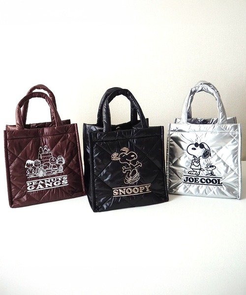 Vintage PEANUTS(ビンテージピーナッツ)の「"11"≪Vintage PEANUTS≫1ポケット パフィー キルティング キュービック バッグ(トートバッグ・レディース・マルーン/シルバー/ブラック・ONE SIZE)」の4枚目の写真