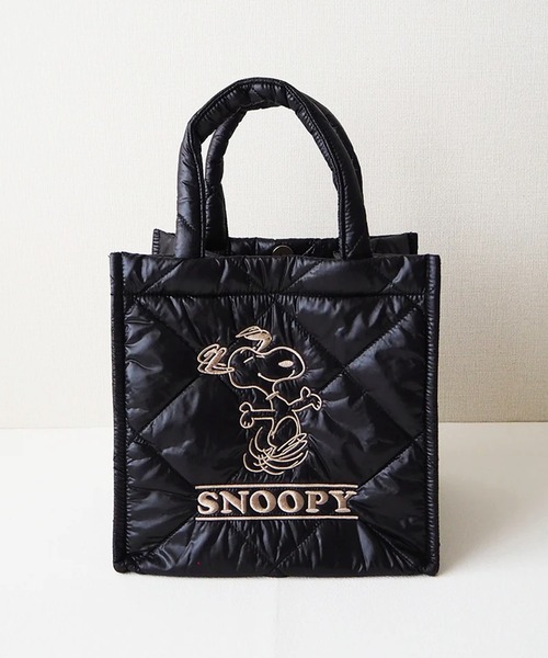 Vintage PEANUTS(ビンテージピーナッツ)の「"11"≪Vintage PEANUTS≫1ポケット パフィー キルティング キュービック バッグ(トートバッグ・レディース・マルーン/シルバー/ブラック・ONE SIZE)」の6枚目の写真