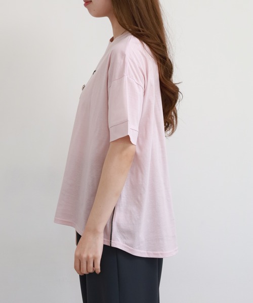 Anna Nicola（アンナニコラ）の「Anna Nicola パフュームモチーフ半袖Tシャツ（Tシャツ/カットソー・レディース・オフホワイト/ブラック/ピンク・38）」の13枚目の写真