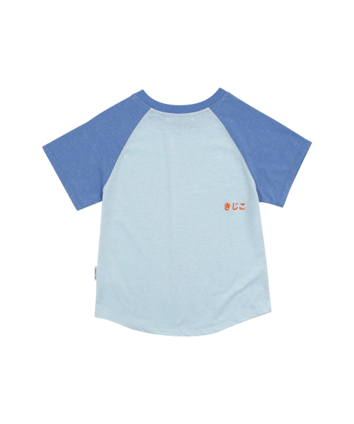 KIJIKO(キジコ)の「ke403. Back Logo Raglan Tee Blue(Tシャツ/カットソー・レディース・ブルー・FREE)」の1枚目の写真
