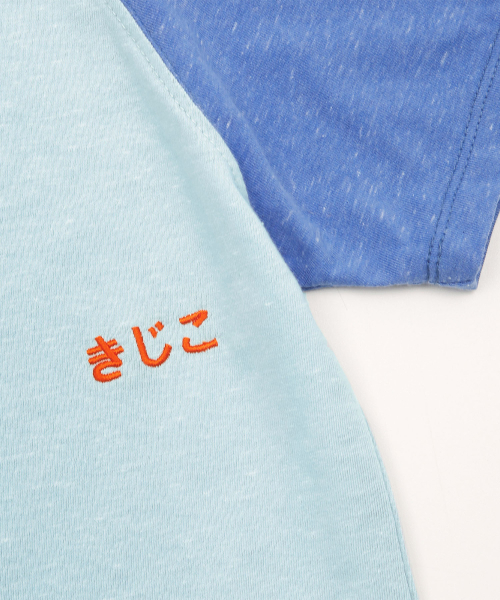 KIJIKO(キジコ)の「ke403. Back Logo Raglan Tee Blue(Tシャツ/カットソー・レディース・ブルー・FREE)」の3枚目の写真