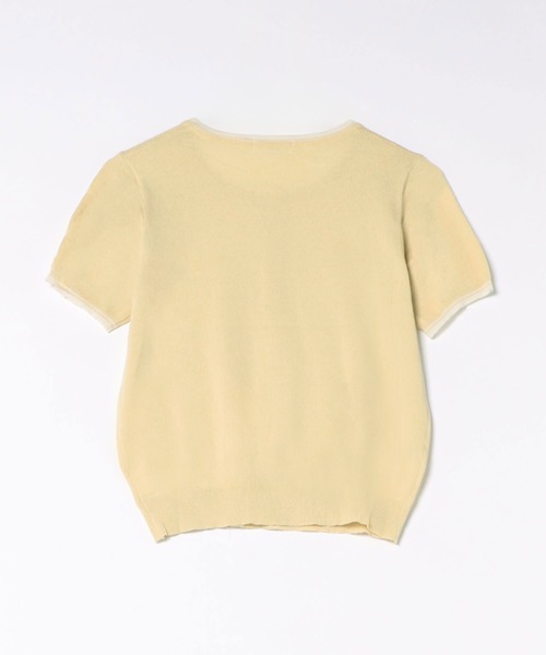 LiLIN（リリン）の「配色 ヘンリーネック 半袖 ニット トップス（Tシャツ/カットソー・レディース・イエロー/アイボリー/ライトブルー/ライトピンク・FREE）」の18枚目の写真