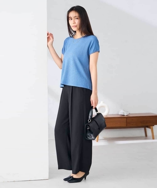 a.v.v(アーヴェヴェ)の「ぽこぽこトップス(Tシャツ/カットソー・レディース・アイボリー/ブラック/ブルー・38/40/36)」の9枚目の写真