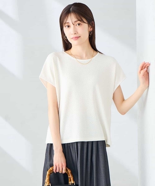 a.v.v(アーヴェヴェ)の「ぽこぽこトップス(Tシャツ/カットソー・レディース・アイボリー/ブラック/ブルー・38/40/36)」の10枚目の写真