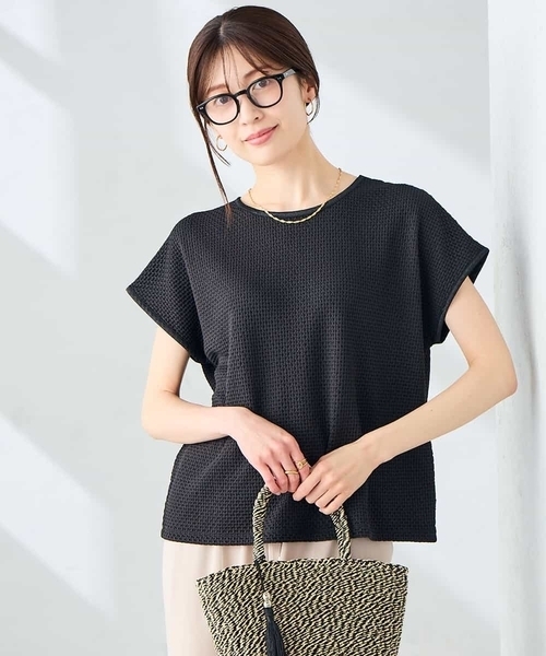 a.v.v(アーヴェヴェ)の「ぽこぽこトップス(Tシャツ/カットソー・レディース・アイボリー/ブラック/ブルー・38/40/36)」の13枚目の写真