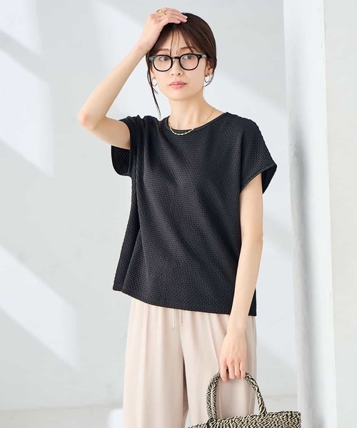 a.v.v(アーヴェヴェ)の「ぽこぽこトップス(Tシャツ/カットソー・レディース・アイボリー/ブラック/ブルー・38/40/36)」の14枚目の写真