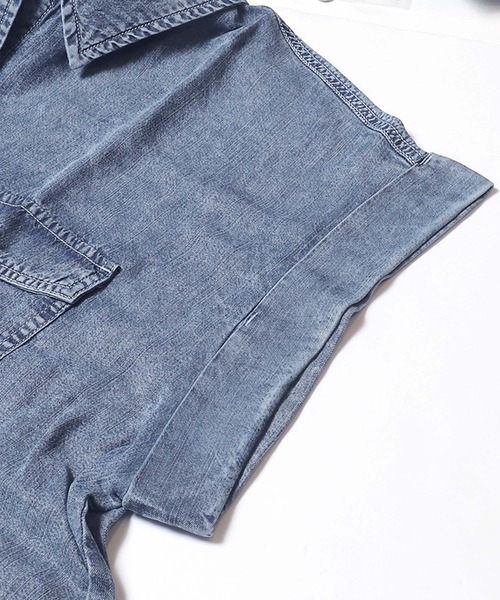 coca（coca）（コカ）の「とろみデニムロールアップスリーブシャツ（シャツ/ブラウス・レディース・ブルー/ブラック・L/M）」の17枚目の写真
