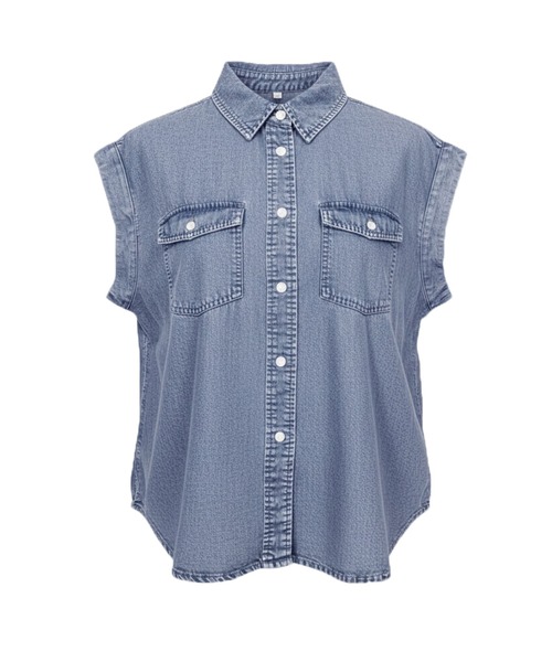 coca（coca）（コカ）の「とろみデニムロールアップスリーブシャツ（シャツ/ブラウス・レディース・ブルー/ブラック・L/M）」の21枚目の写真