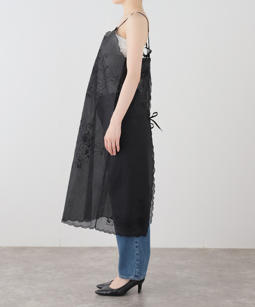 sara mallika(サラ マリカ)の「【SARA MALLIKA/サラマリカ】Organza Arai Embroidery Cami Dress(ワンピース・レディース・ブラック/ホワイト・FREE)」の12枚目の写真