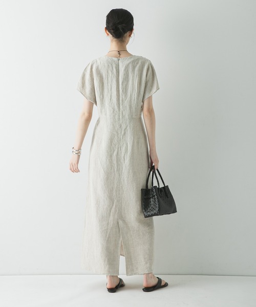 URBAN RESEARCH(アーバンリサーチ)の「フレンチスリーブリネンワンピース(ワンピース・レディース・ベージュ/ベージュ系その他/ブラック・36/38)」の16枚目の写真