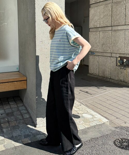 GEVACO(ゲバコ)の「【GEVACO/ゲバコ】クルーネックフレンチスリーブTEE(Tシャツ/カットソー・レディース・アイボリー/サックスブルー/ブラック・ONE SIZE)」の9枚目の写真