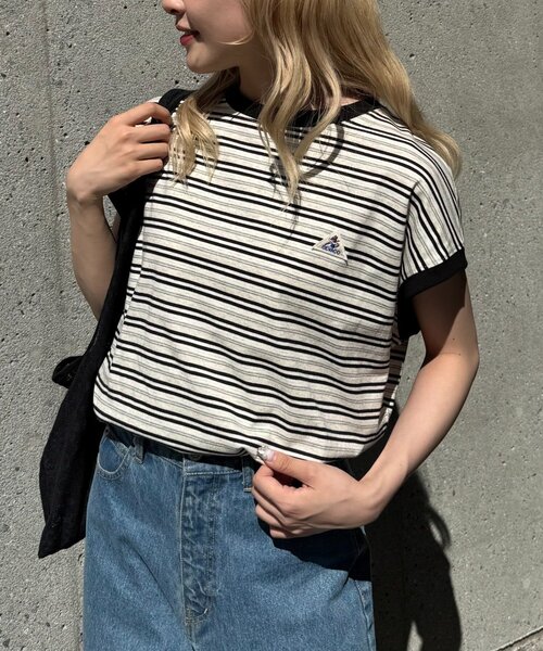 GEVACO(ゲバコ)の「【GEVACO/ゲバコ】クルーネックフレンチスリーブTEE(Tシャツ/カットソー・レディース・アイボリー/サックスブルー/ブラック・ONE SIZE)」の12枚目の写真
