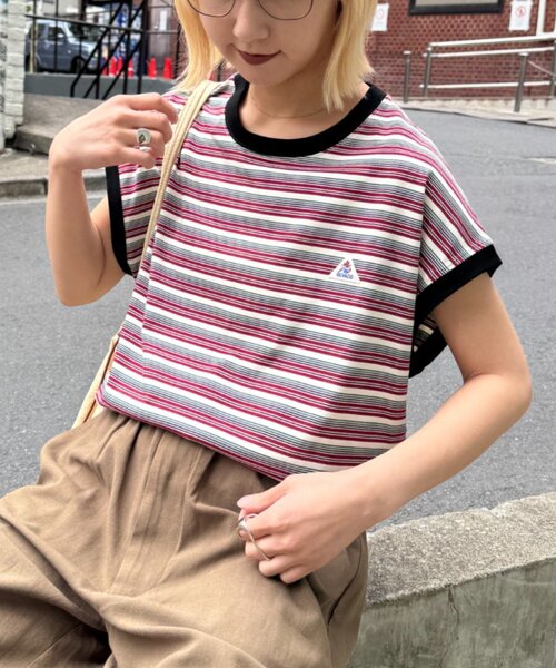 GEVACO(ゲバコ)の「【GEVACO/ゲバコ】クルーネックフレンチスリーブTEE(Tシャツ/カットソー・レディース・アイボリー/サックスブルー/ブラック・ONE SIZE)」の20枚目の写真