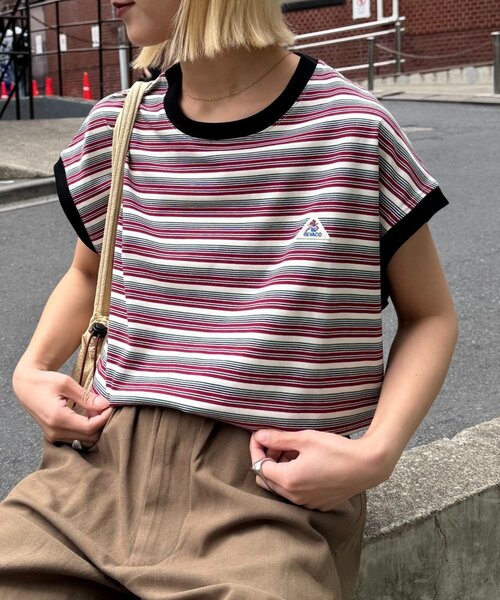 GEVACO(ゲバコ)の「【GEVACO/ゲバコ】クルーネックフレンチスリーブTEE(Tシャツ/カットソー・レディース・アイボリー/サックスブルー/ブラック・ONE SIZE)」の21枚目の写真