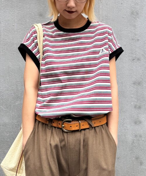 GEVACO(ゲバコ)の「【GEVACO/ゲバコ】クルーネックフレンチスリーブTEE(Tシャツ/カットソー・レディース・アイボリー/サックスブルー/ブラック・ONE SIZE)」の22枚目の写真