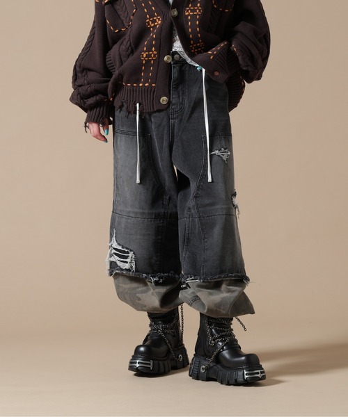 SIS(エスアイエス)の「SIS/エスアイエス/Layered Camo Denim Pants(デニムパンツ・レディース・ブルー/ブラック・M/L)」の2枚目の写真