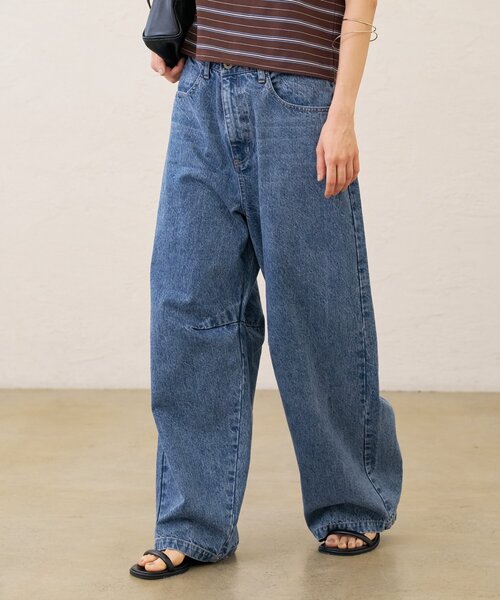 Omekashi（オメカシ）の「バレルデニム（デニムパンツ・レディース・ネイビー/ブルー・36/38）」の8枚目の写真