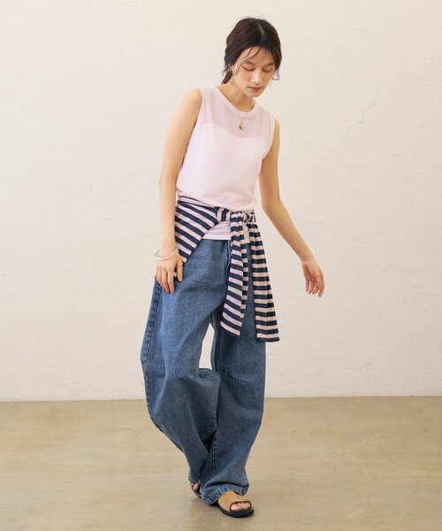 Omekashi(オメカシ)の「バレルデニム(デニムパンツ・レディース・ネイビー/ブルー/ブラック・36/38)」の4枚目の写真
