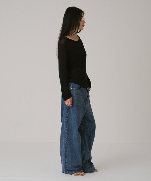 Omekashi(オメカシ)の「バレルデニム(デニムパンツ・レディース・ネイビー/ブルー/ブラック・36/38)」の10枚目の写真