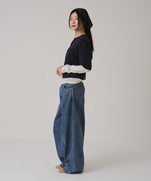 Omekashi(オメカシ)の「バレルデニム(デニムパンツ・レディース・ネイビー/ブルー/ブラック・36/38)」の16枚目の写真