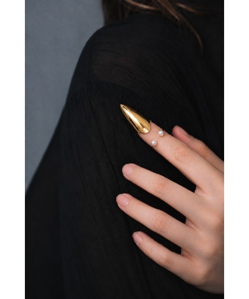 O1Jewerly(オーワンジュエリー)の「【O1jewelry オーワンジュエリー】 レディースリング シルバー925 淡水パール ファランジリング ネイルリング(リング・レディース・ピンクゴールド/シルバー/ゴールド・S)」の3枚目の写真