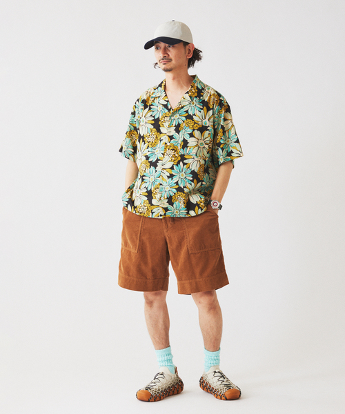 JOURNAL STANDARD relume（ジャーナルスタンダード　レリューム）の「ブロック プリント インド綿 総柄半袖シャツ（シャツ/ブラウス・メンズ・ブラック/ブルー/ボルドー/グリーン・LARGE/MEDIUM）」の5枚目の写真
