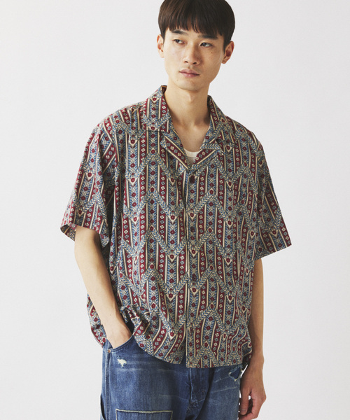 JOURNAL STANDARD relume（ジャーナルスタンダード　レリューム）の「ブロック プリント インド綿 総柄半袖シャツ（シャツ/ブラウス・メンズ・ブラック/ブルー/ボルドー/グリーン・LARGE/MEDIUM）」の16枚目の写真
