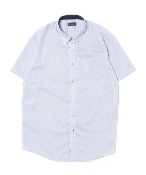 TOKYO SHIRTS(トウキョウシャツ)の「【吸水速乾】 形態安定ノンアイロン ボタンダウン 半袖ビジネスワイシャツ (大きいサイズ)(ビジネスシャツ・メンズ・ブルー・首回り47cm/首回り45cm)」の6枚目の写真