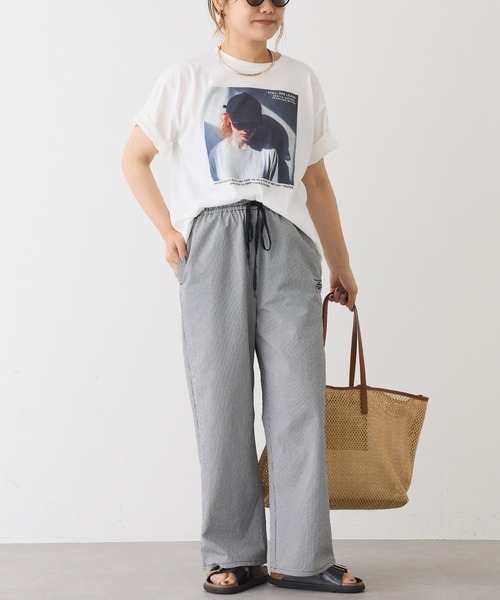 PUAL CE CIN（ピュアルセシン）の「レディーフォトプリントTシャツ（Tシャツ/カットソー・レディース・オフホワイト/グレー・FREE）」の7枚目の写真
