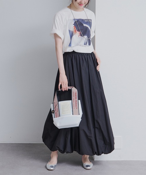 PUAL CE CIN（ピュアルセシン）の「レディーフォトプリントTシャツ（Tシャツ/カットソー・レディース・オフホワイト/グレー・FREE）」の4枚目の写真