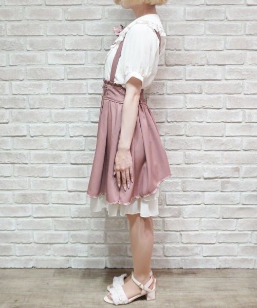 axes femme POETIQUE（アクシーズファムポエティック）の「サス付きバックフリルＳＫ（スカート・レディース・ブラック/ピンク/ネイビー・MEDIUM）」の9枚目の写真