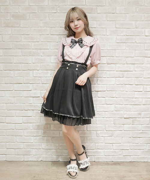 axes femme POETIQUE（アクシーズファムポエティック）の「サス付きバックフリルＳＫ（スカート・レディース・ブラック/ピンク/ネイビー・MEDIUM）」の13枚目の写真