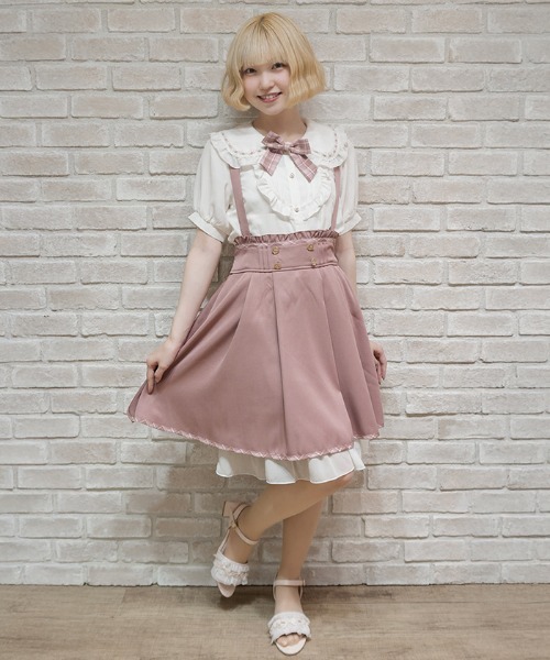 axes femme POETIQUE（アクシーズファムポエティック）の「サス付きバックフリルＳＫ（スカート・レディース・ブラック/ピンク/ネイビー・MEDIUM）」の14枚目の写真