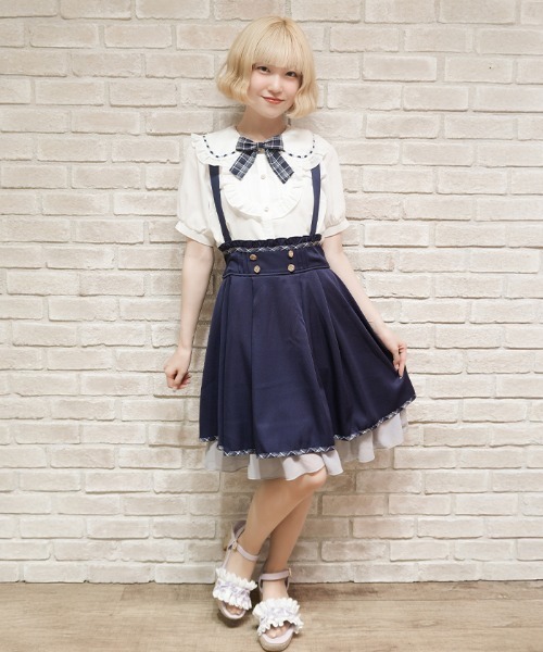 axes femme POETIQUE（アクシーズファムポエティック）の「サス付きバックフリルＳＫ（スカート・レディース・ブラック/ピンク/ネイビー・MEDIUM）」の15枚目の写真