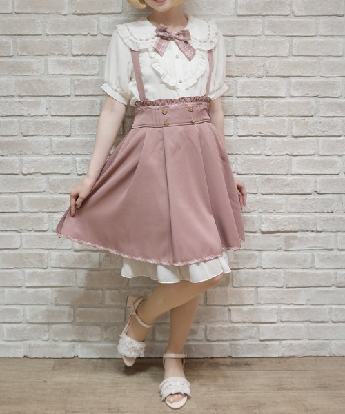 axes femme POETIQUE（アクシーズファムポエティック）の「サス付きバックフリルＳＫ（スカート・レディース・ブラック/ピンク/ネイビー・MEDIUM）」の8枚目の写真