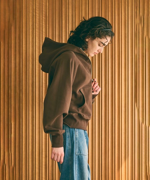 kha:ki（カーキ）の「「KHA:KI / カーキ」ZIP UP HOODIE（Tシャツ/カットソー・レディース・ピンク/ブラウン/アッシュグレー/ブラック・1/2）」の9枚目の写真