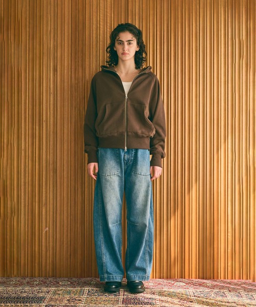 kha:ki（カーキ）の「「KHA:KI / カーキ」ZIP UP HOODIE（Tシャツ/カットソー・レディース・ピンク/ブラウン/アッシュグレー/ブラック・1/2）」の16枚目の写真