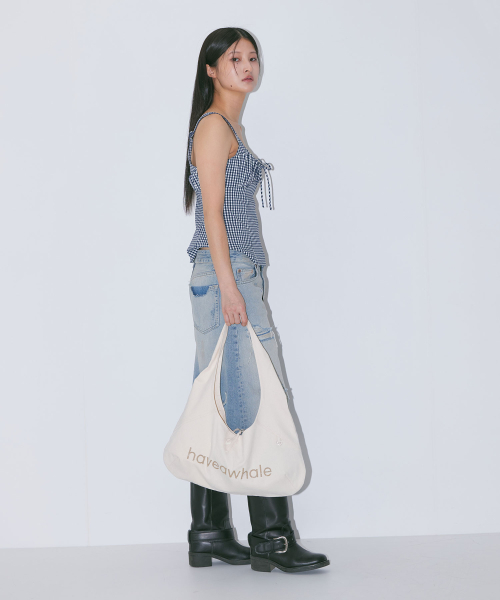 HAVEAWHALE(ハブアホエール)の「cotton baguette eco bag (WH)(ショルダーバッグ・レディース・その他・FREE)」の5枚目の写真