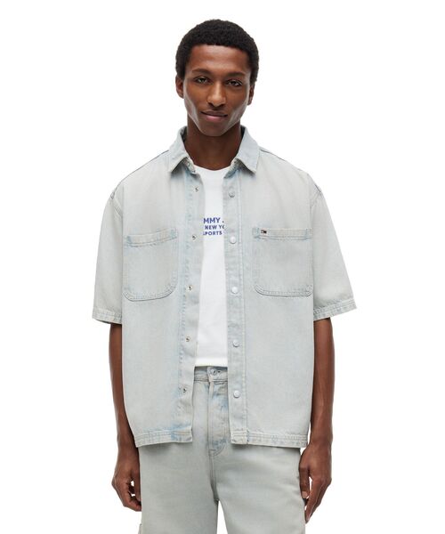 デニムショートスリーブワークシャツ（シャツ/ブラウス）｜TOMMY JEANS