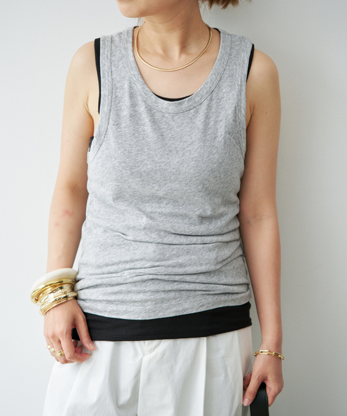 entire studios(エンタイアスタジオ)の「【ENTIRE STUDIOS / エンタイアスタジオ】 TANK TOP(Tシャツ/カットソー・レディース・チャコールグレー/ブラック・FREE)」の2枚目の写真