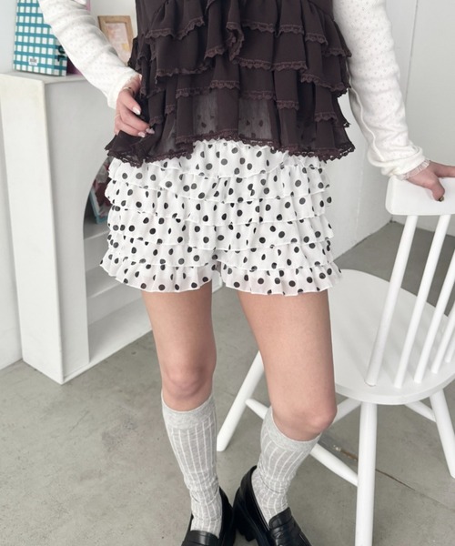 SOLLON.（ソルロン）の「シュシュフリルショートパンツ（その他パンツ・レディース・レオパード/ブラック系その他/ホワイト/ブラック/ホワイト系その他・FREE）」の18枚目の写真